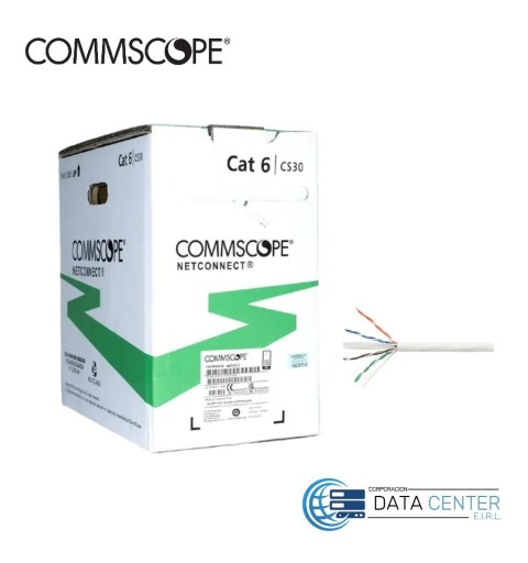 Cable de red U/UTP categoría 6 LSZH 24awg blanco rollo de 305m 1427070-2 COMMSCOPE