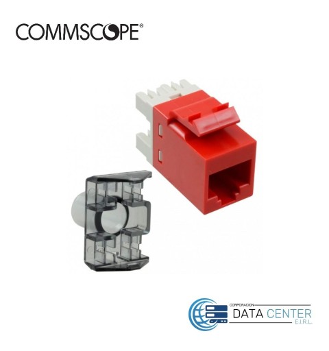 Jack modular RJ45 categoría 6 SL color Rojo 1375055-7 Commscope