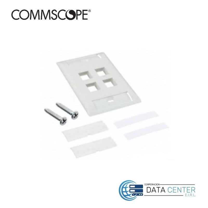Face plate de 4 puertos Iconeable color blanco 1-2111011-3 Commscope
