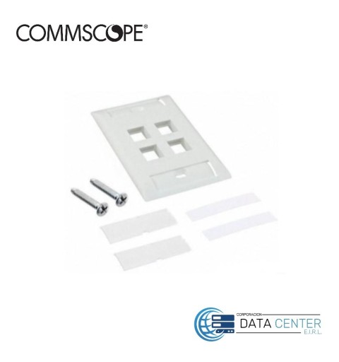 Face plate de 4 puertos Iconeable color blanco 1-2111011-3 Commscope