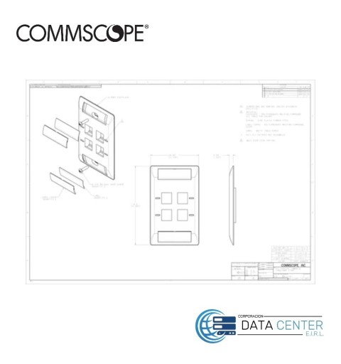 Face plate de 4 puertos Iconeable color blanco 1-2111011-3 Commscope