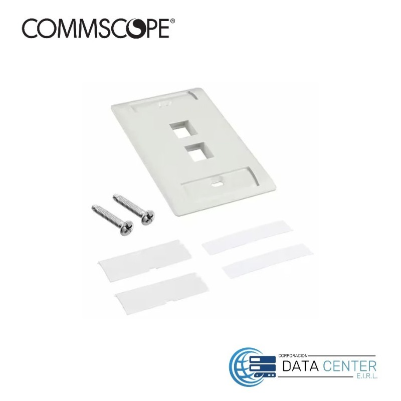 Face plate de 2 puertos Iconeable color blanco 2111009-3 Commscope
