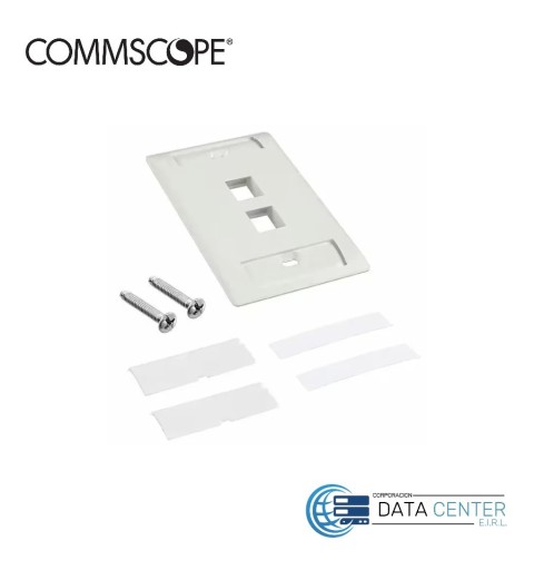 Face plate de 2 puertos Iconeable color blanco 2111009-3 Commscope