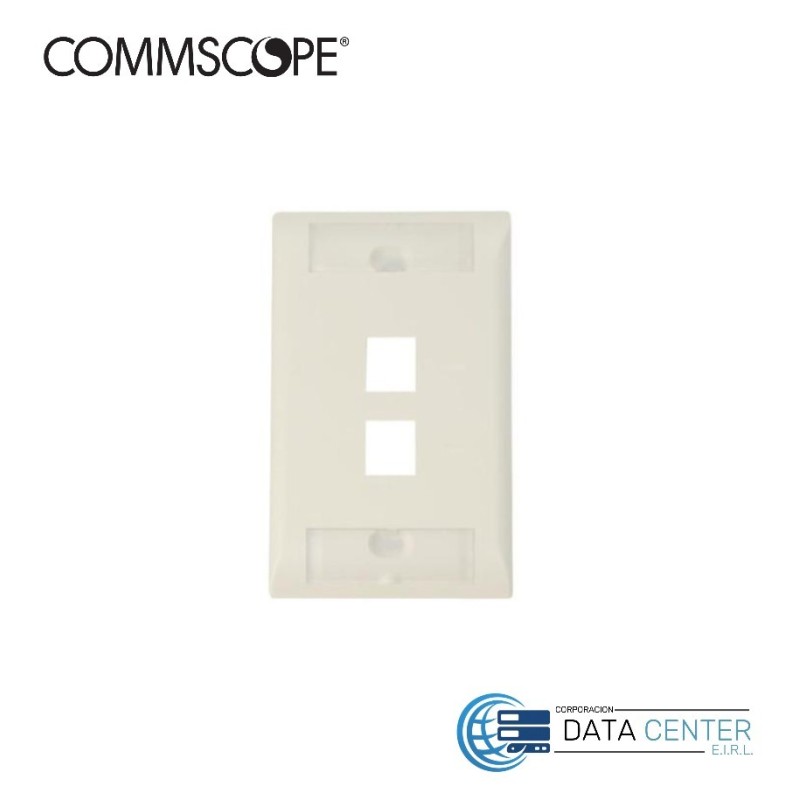 Face plate de 2 puertos Iconeable color marfil 2111009-1 Commscope