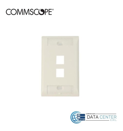 Face plate de 2 puertos Iconeable color marfil 2111009-1 Commscope