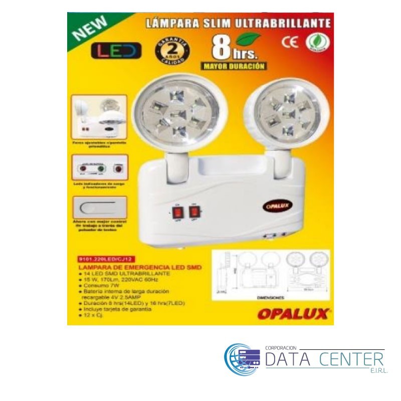 Luz de emergia opalux de 8h