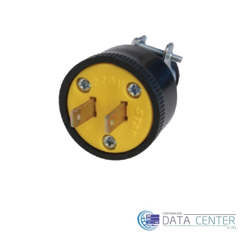 Enchufe 15A 2 hilos abraz/metal A-025