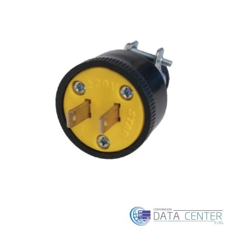 Enchufe 15A 2 hilos abraz/metal A-025