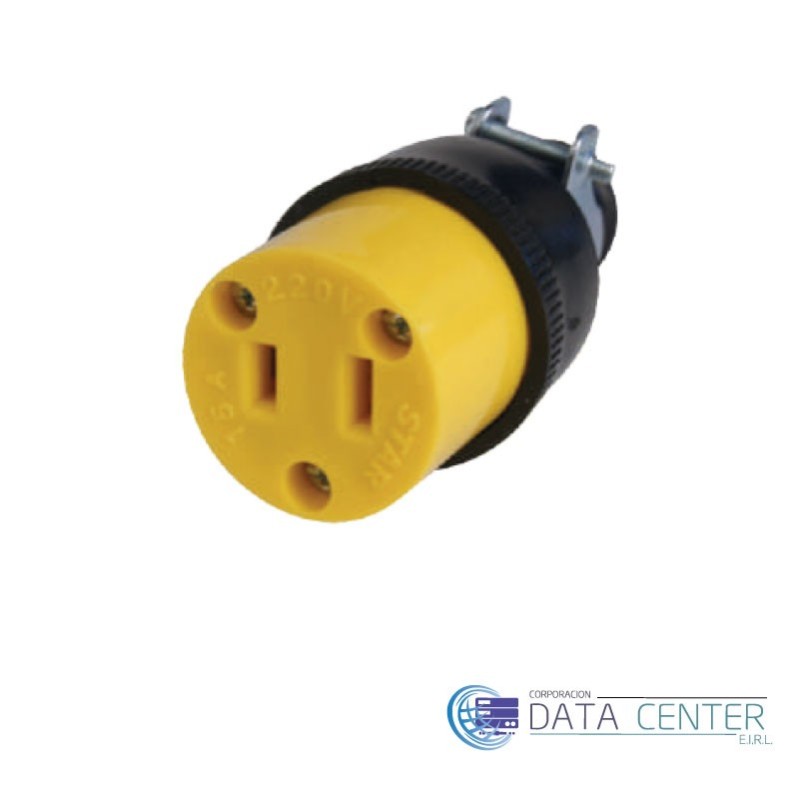 Conector 15A 2 hilos abraz/metal A-025