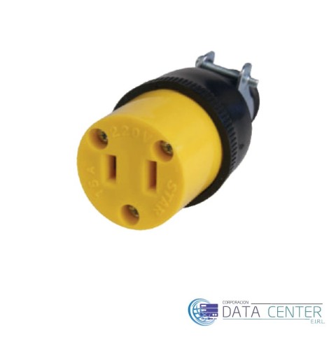 Conector 15A 2 hilos abraz/metal A-025