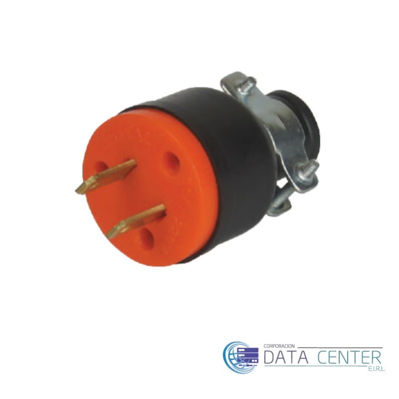 Enchufe 20A 2 hilos abraz/metal A-098
