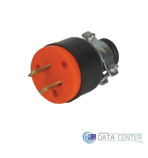 Enchufe 20A 2 hilos abraz/metal A-098