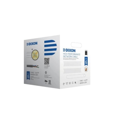 Cable De Cobre Cat 6 LSZH 24 AWG 305M Color Gris 9040/24 LSZH Dixon