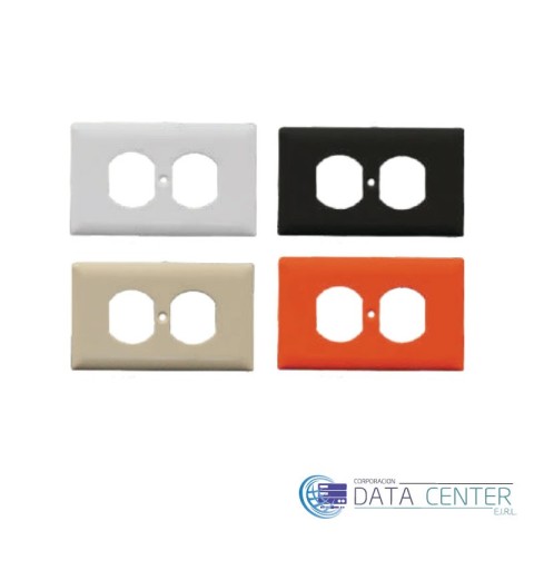 Placa P/toma empotrable 2 serv. A-043