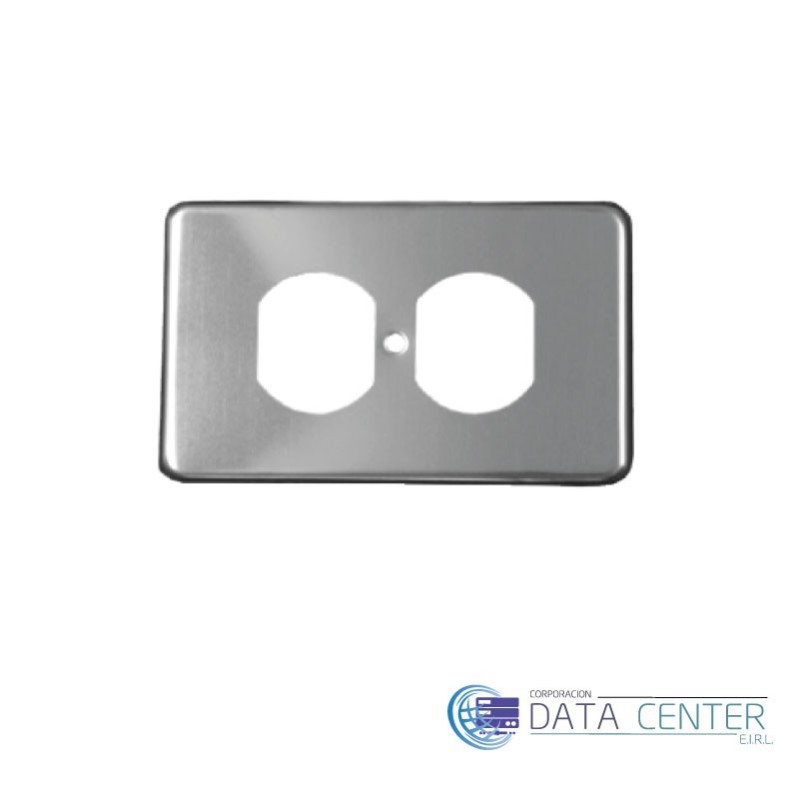 Placa P/toma acero inox. 2/S A-042