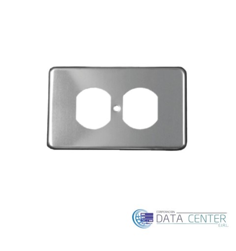 Placa P/toma acero inox. 2/S A-042